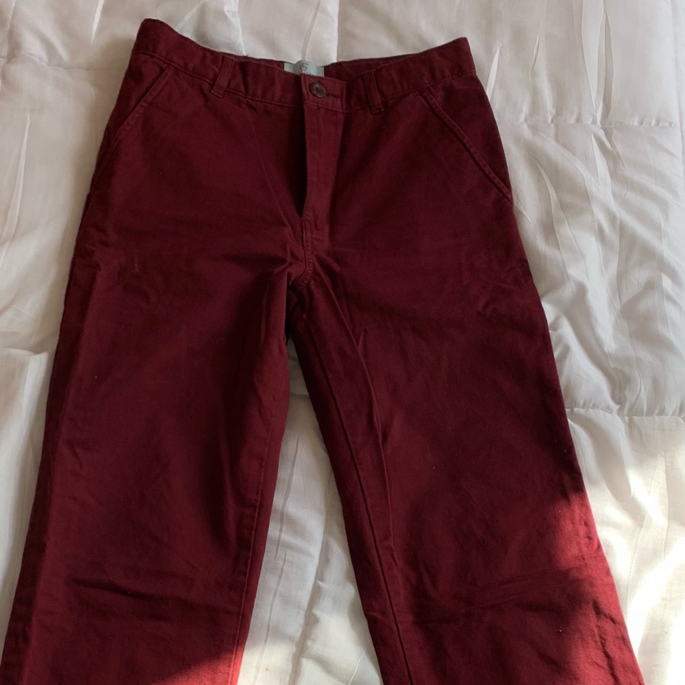 Red Straight Leg Trousers
